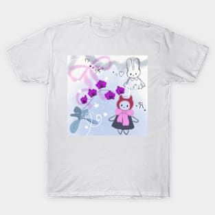 Bunny and kitty winter wonder y2k T-Shirt